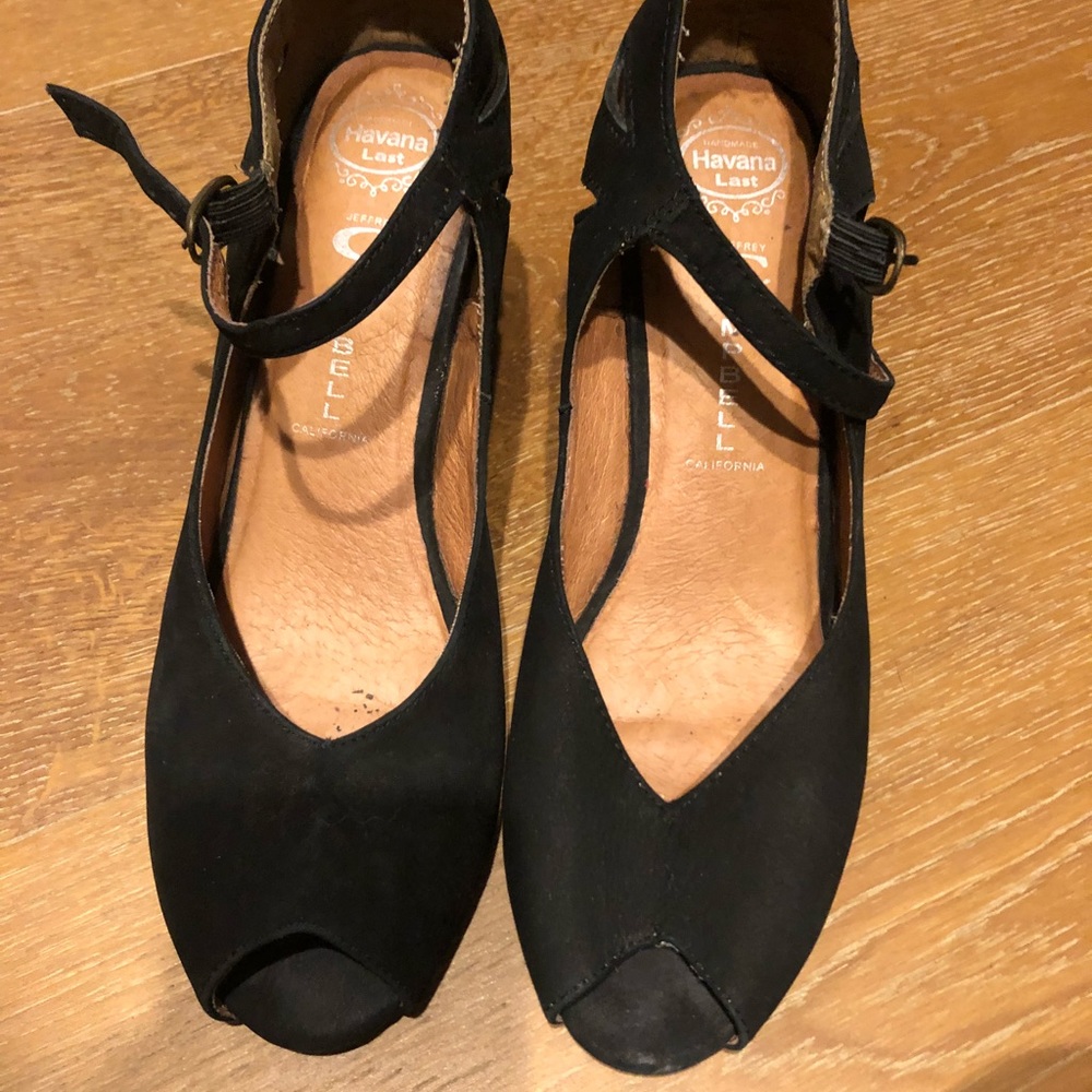 Black peep toe Jeffery Campbell peep toe wedges